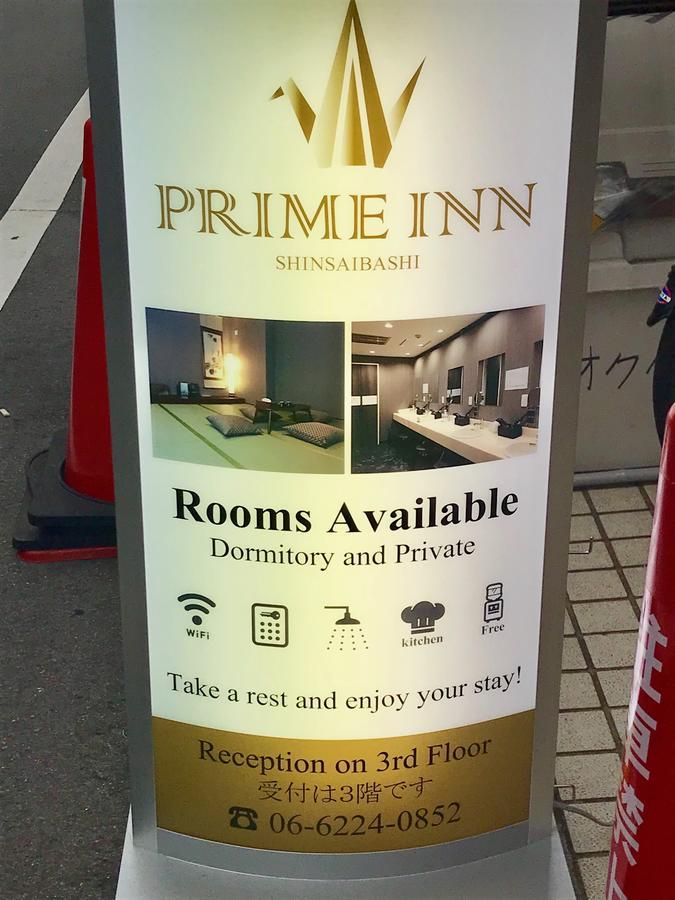 Prime Inn Shinsaibashi Osaka Exteriör bild